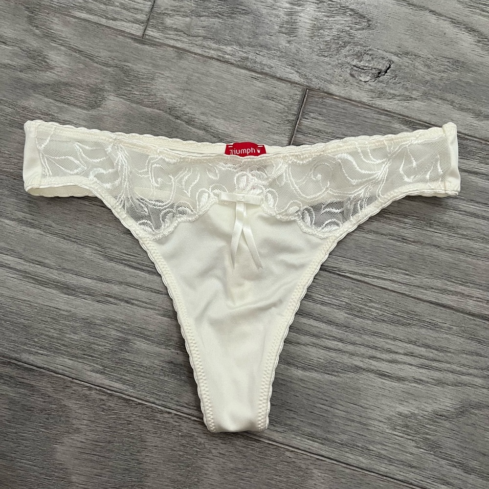 Triumph brand white thong